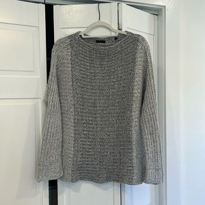 ATM  Anthony Thomas Melillo gray color block merino wool blend sweater